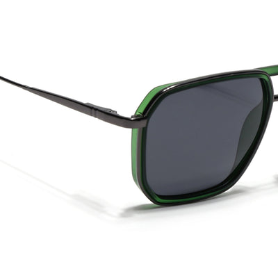 Eyejack Aura Green & Grey Wayfarer Polarized Sunglasses for Men & Women (2507PCL1524)