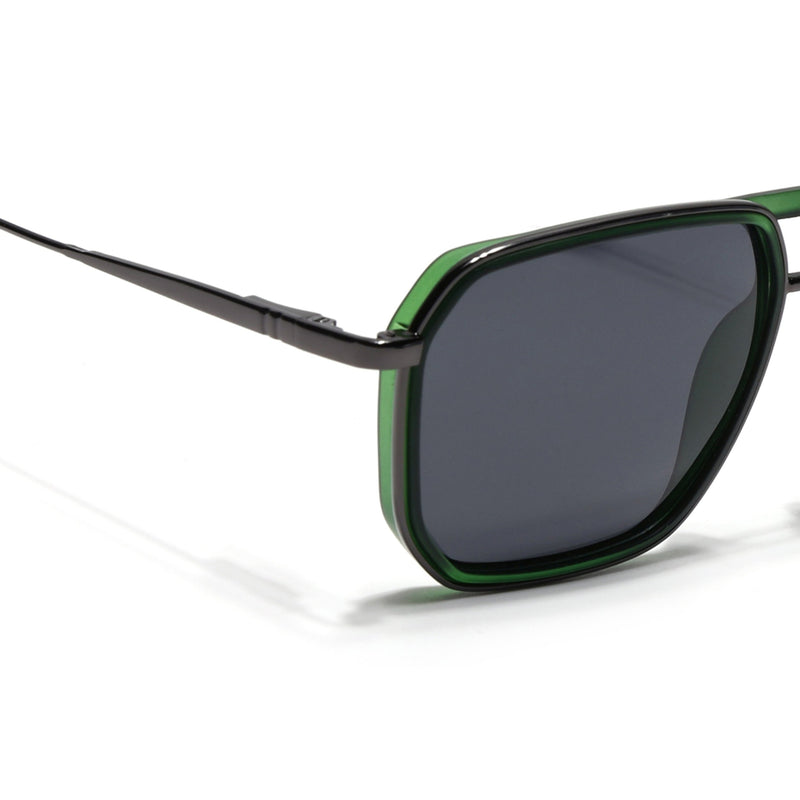 Eyejack Aura Green & Grey Wayfarer Polarized Sunglasses for Men & Women (2507PCL1524)