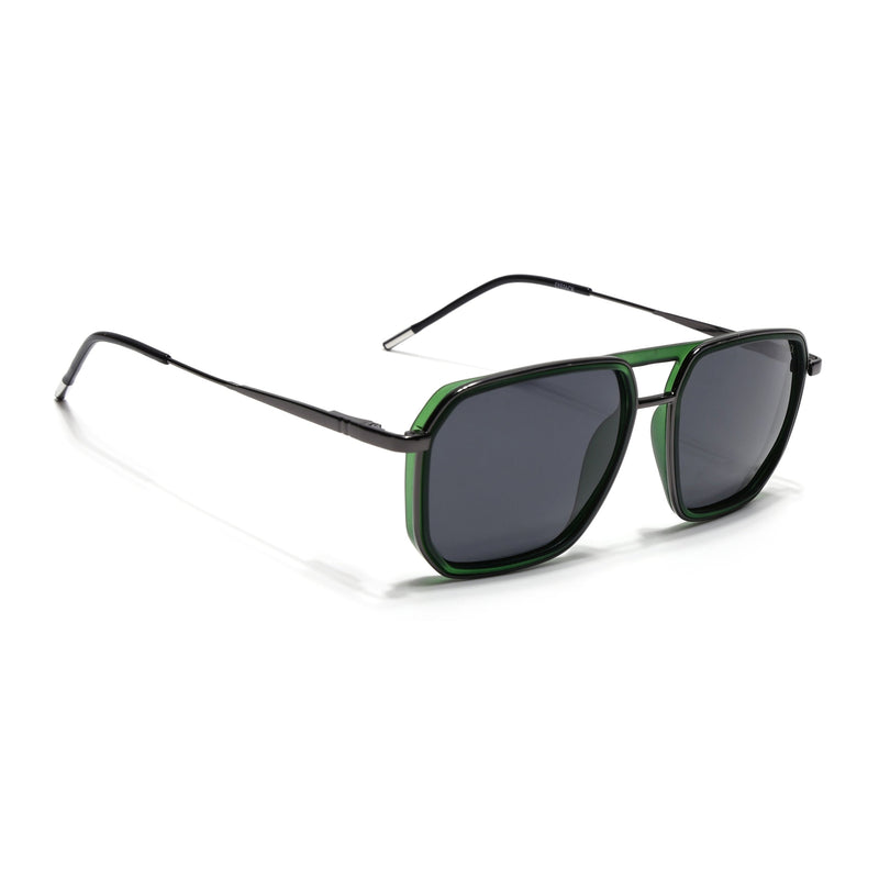 Eyejack Aura Green & Grey Wayfarer Polarized Sunglasses for Men & Women (2507PCL1524)