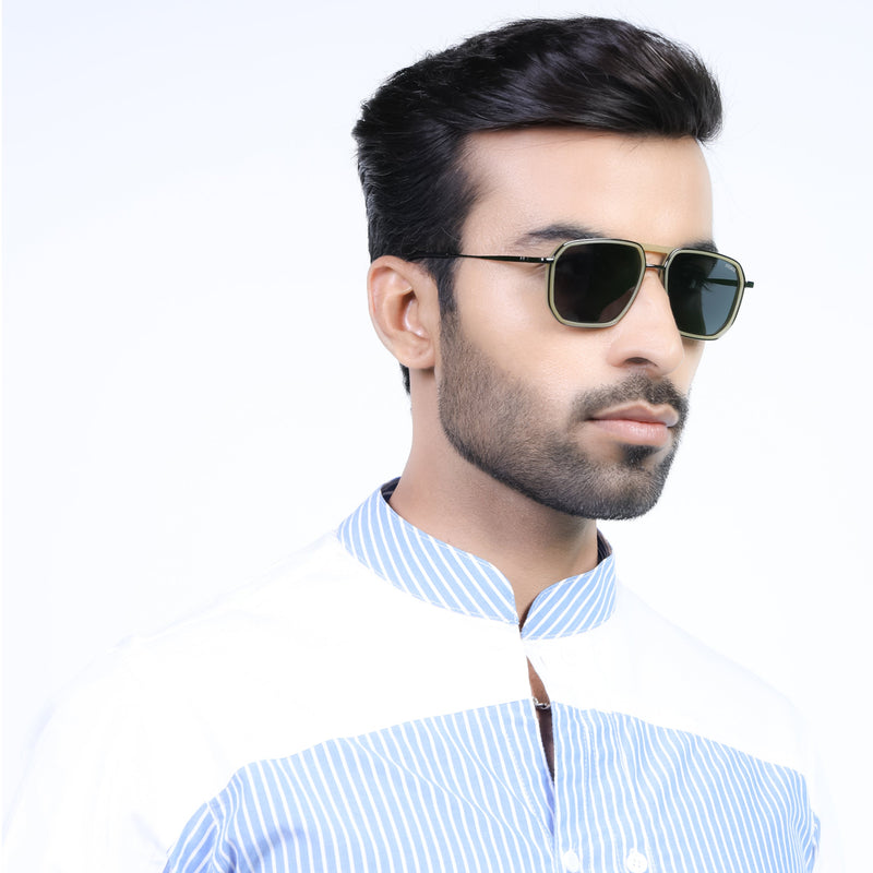 Eyejack Aura Light Green & Grey Wayfarer Polarized Sunglasses for Men & Women (2507PCL1525)