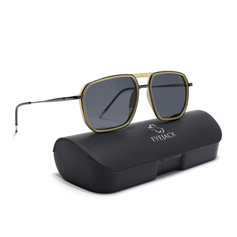 Eyejack Aura Light Green & Grey Wayfarer Polarized Sunglasses for Men & Women (2507PCL1525)