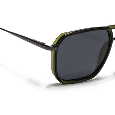 Eyejack Aura Olive & Grey Wayfarer Polarized Sunglasses for Men & Women (2507PCL1526)