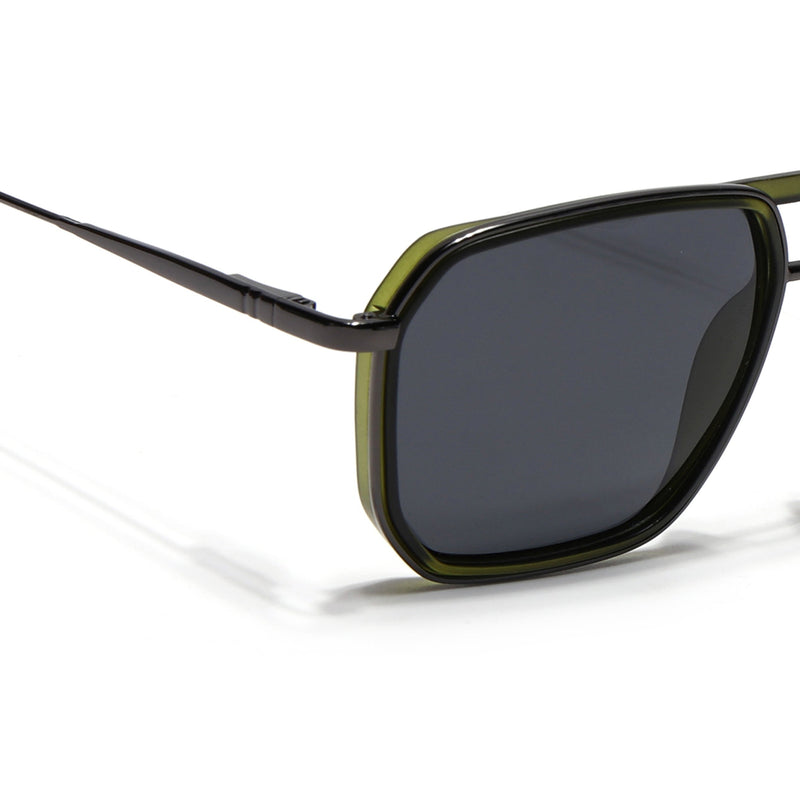 Eyejack Aura Olive & Grey Wayfarer Polarized Sunglasses for Men & Women (2507PCL1526)