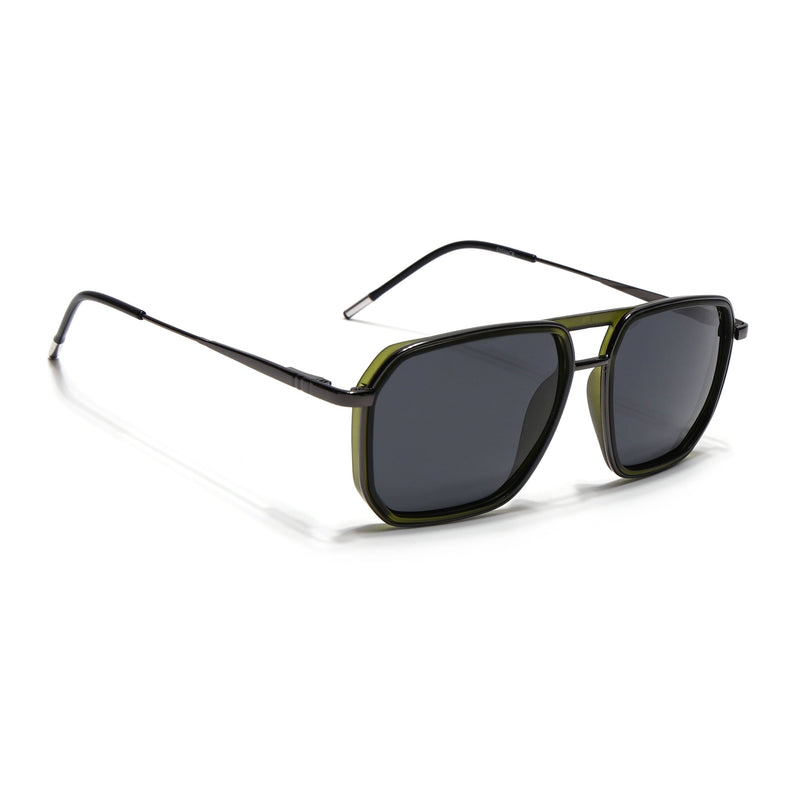 Eyejack Aura Olive & Grey Wayfarer Polarized Sunglasses for Men & Women (2507PCL1526)
