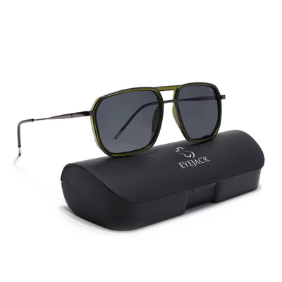 Eyejack Aura Olive & Grey Wayfarer Polarized Sunglasses for Men & Women (2507PCL1526)