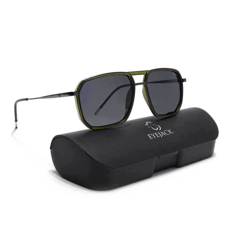 Eyejack Aura Olive & Grey Wayfarer Polarized Sunglasses for Men & Women (2507PCL1526)