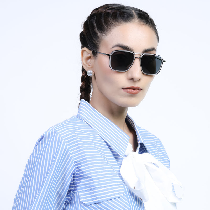 Eyejack Aura Transparent & Grey Wayfarer Polarized Sunglasses for Men & Women (2507PCL1527)
