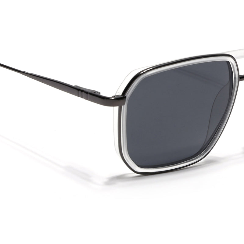 Eyejack Aura Transparent & Grey Wayfarer Polarized Sunglasses for Men & Women (2507PCL1527)