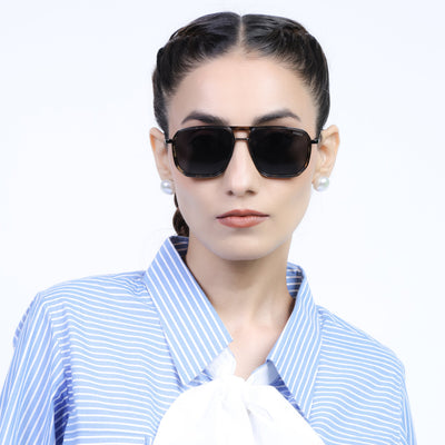 Eyejack Aura Demi Brown & Grey Wayfarer Polarized Sunglasses for Men & Women (2507PCL1528)