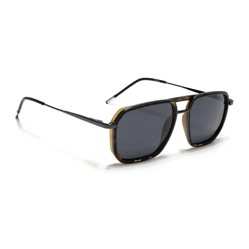 Eyejack Aura Demi Brown & Grey Wayfarer Polarized Sunglasses for Men & Women (2507PCL1528)