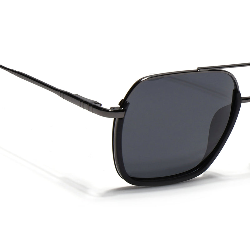 Eyejack Aura Black & Grey Wayfarer Polarized Sunglasses for Men & Women (2508PCL1529)