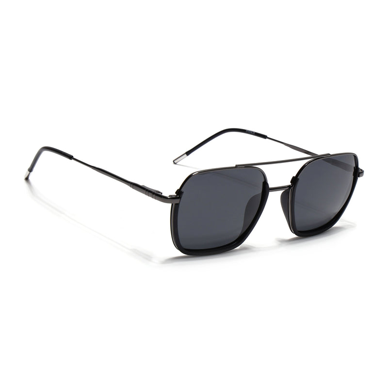 Eyejack Aura Black & Grey Wayfarer Polarized Sunglasses for Men & Women (2508PCL1529)