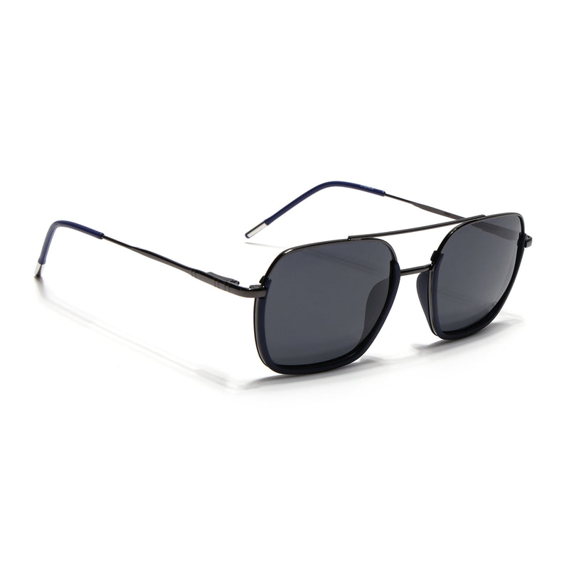 Eyejack Aura Navy Blue & Grey Wayfarer Polarized Sunglasses for Men & Women (2508PCL1530)