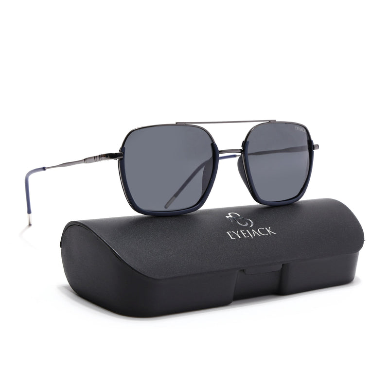 Eyejack Aura Navy Blue & Grey Wayfarer Polarized Sunglasses for Men & Women (2508PCL1530)