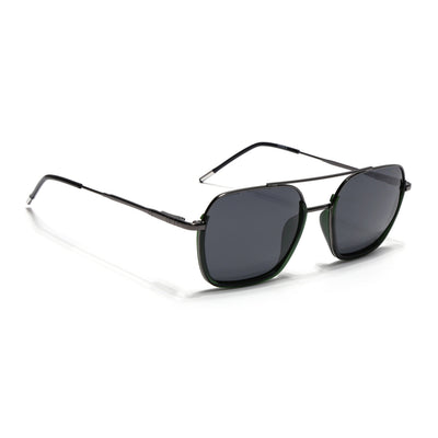 Eyejack Aura Green & Grey Wayfarer Polarized Sunglasses for Men & Women (2508PCL1534)