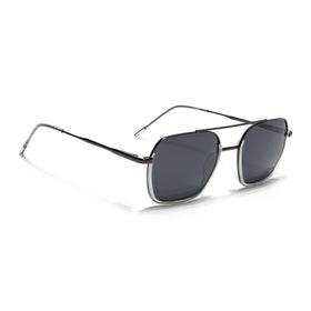 Eyejack Aura Transparent & Grey Wayfarer Polarized Sunglasses for Men & Women (2508PCL1535)