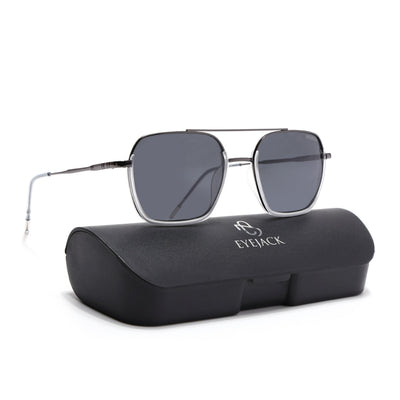 Eyejack Aura Transparent & Grey Wayfarer Polarized Sunglasses for Men & Women (2508PCL1535)