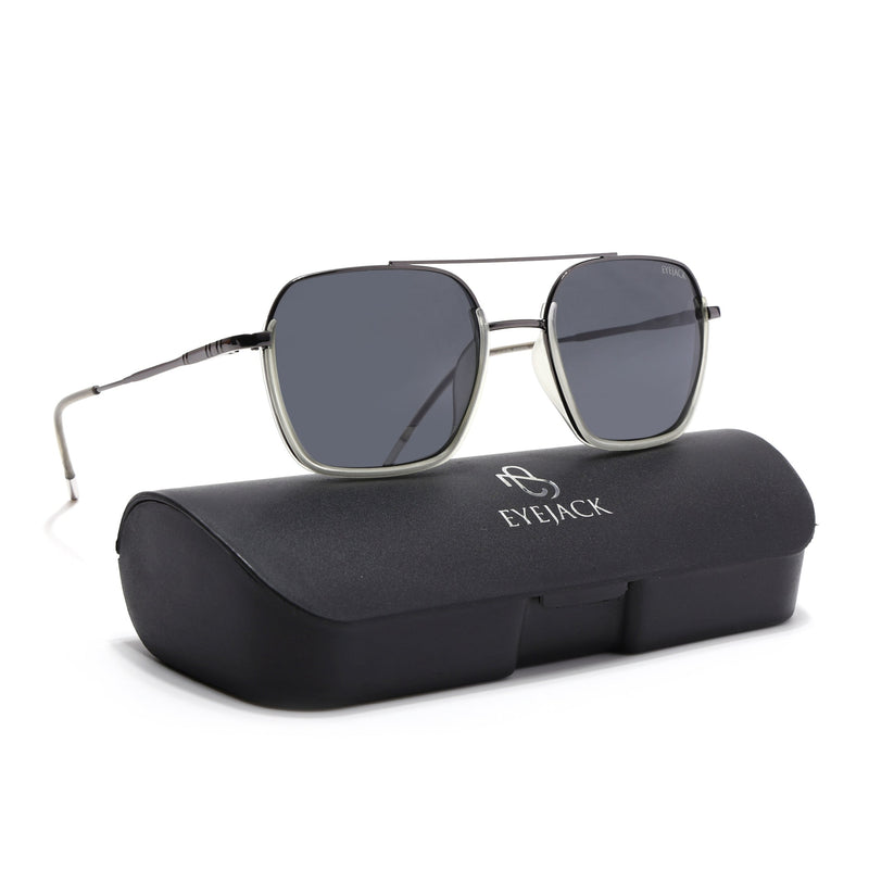 Eyejack Aura Light Green & Grey Wayfarer Polarized Sunglasses for Men & Women (2508PCL1536)