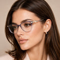 Voyage Glam Purple & Clear Cateye Eyeglasses for Women (26102FMG9155)