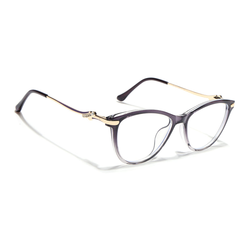 Voyage Glam Purple & Clear Cateye Eyeglasses for Women (26102FMG9155)