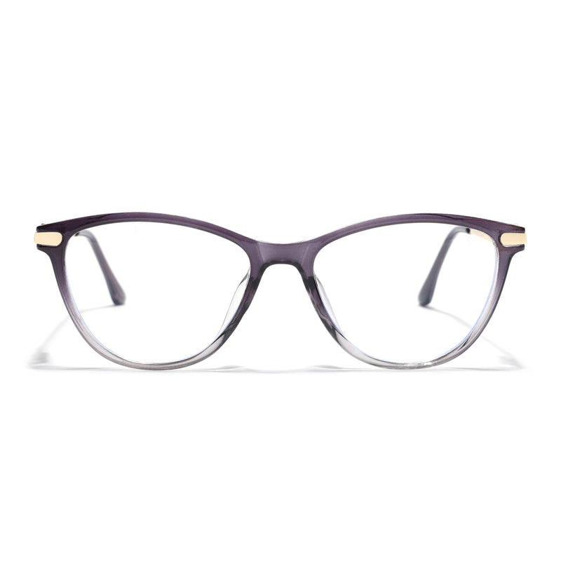 Voyage Glam Purple & Clear Cateye Eyeglasses for Women (26102FMG9155)