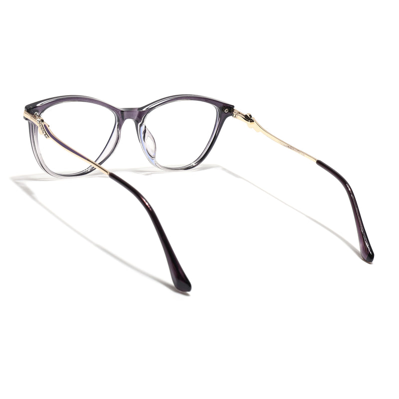 Voyage Glam Purple & Clear Cateye Eyeglasses for Women (26102FMG9155)