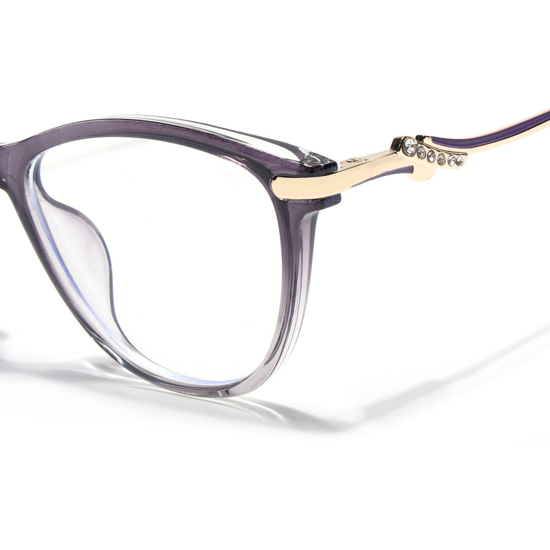 Voyage Glam Purple & Clear Cateye Eyeglasses for Women (26102FMG9155)