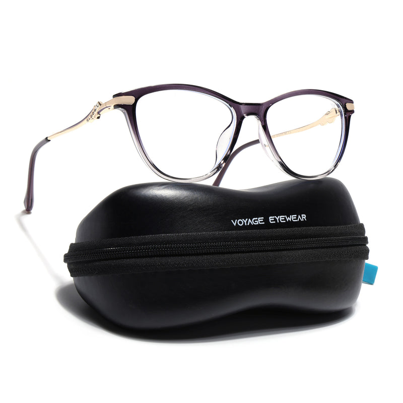 Voyage Glam Purple & Clear Cateye Eyeglasses for Women (26102FMG9155)