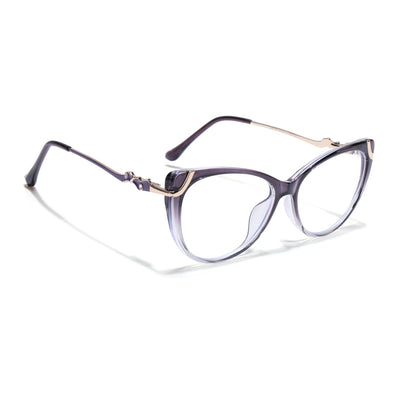 Voyage Glam Purple & Clear Cateye Eyeglasses for Women (26103FMG9160)