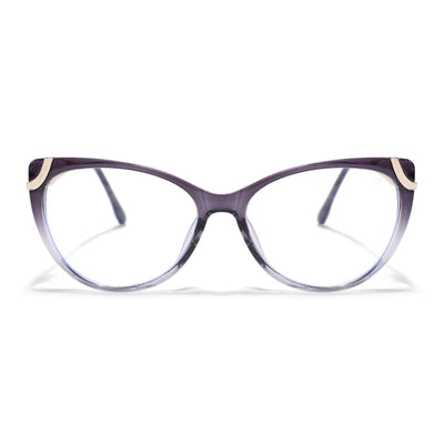 Voyage Glam Purple & Clear Cateye Eyeglasses for Women (26103FMG9160)