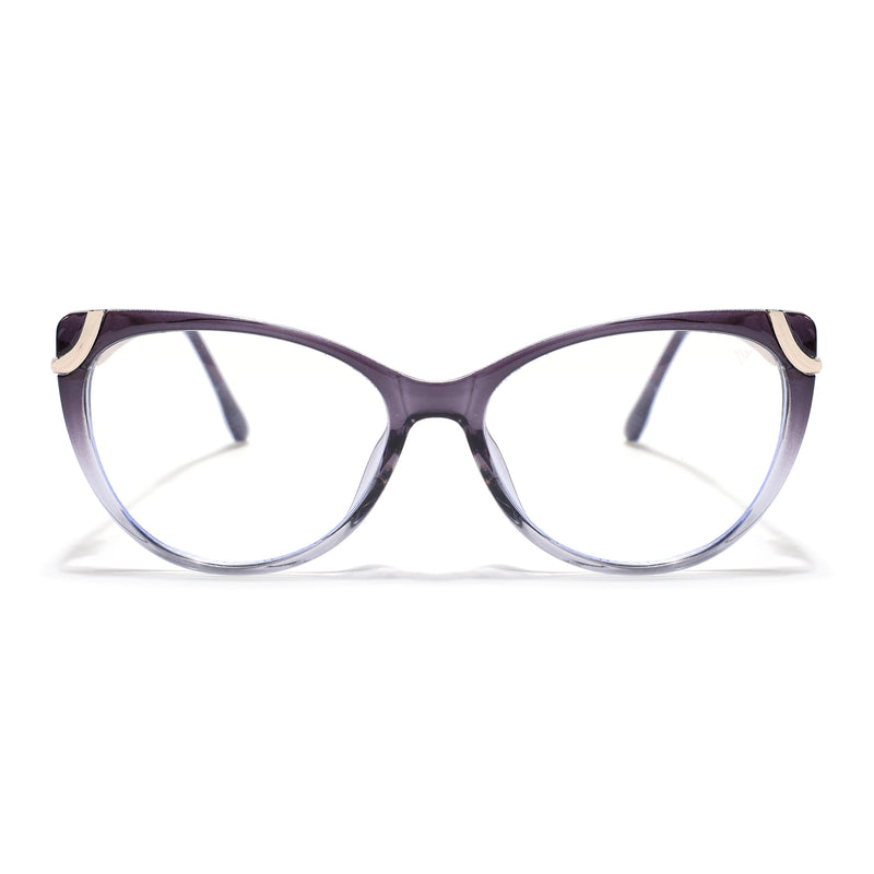 Voyage Glam Purple & Clear Cateye Eyeglasses for Women (26103FMG9160)