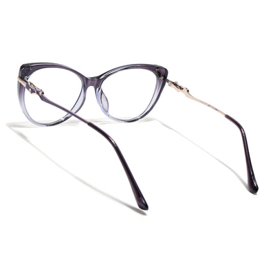 Voyage Glam Purple & Clear Cateye Eyeglasses for Women (26103FMG9160)