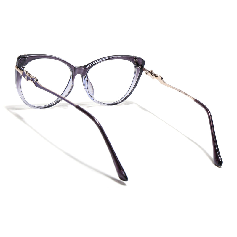 Voyage Glam Purple & Clear Cateye Eyeglasses for Women (26103FMG9160)