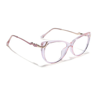 Voyage Glam Pink Cateye Eyeglasses for Women (26103FMG9161)