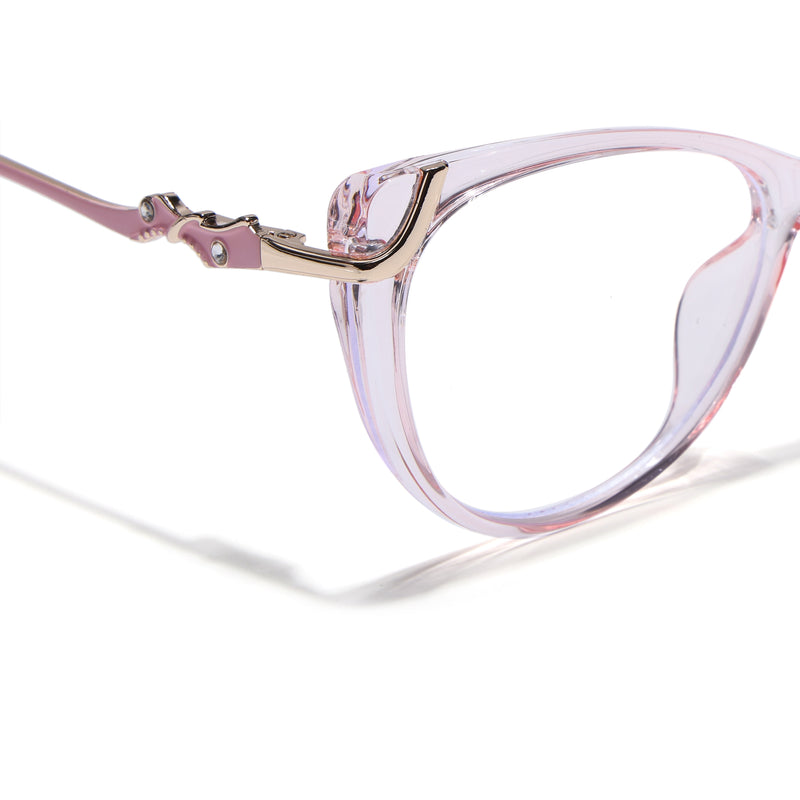 Voyage Glam Pink Cateye Eyeglasses for Women (26103FMG9161)