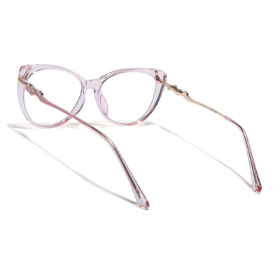 Voyage Glam Pink Cateye Eyeglasses for Women (26103FMG9161)