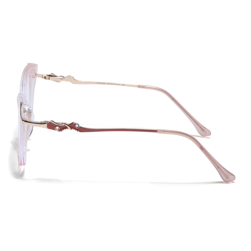 Voyage Glam Light Pink Cateye Eyeglasses for Women (26103FMG9163)
