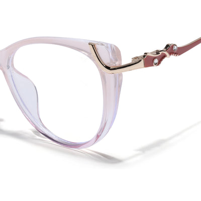 Voyage Glam Light Pink Cateye Eyeglasses for Women (26103FMG9163)