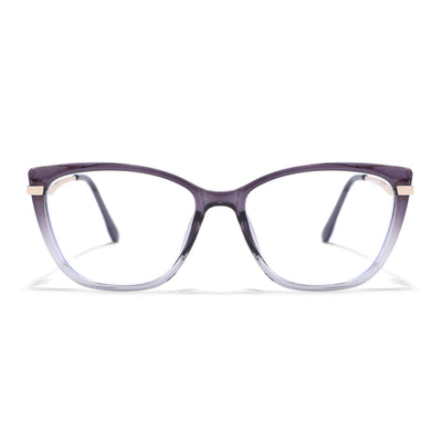 Voyage Glam Purple & Clear Cateye Eyeglasses for Women (26104FMG9165)