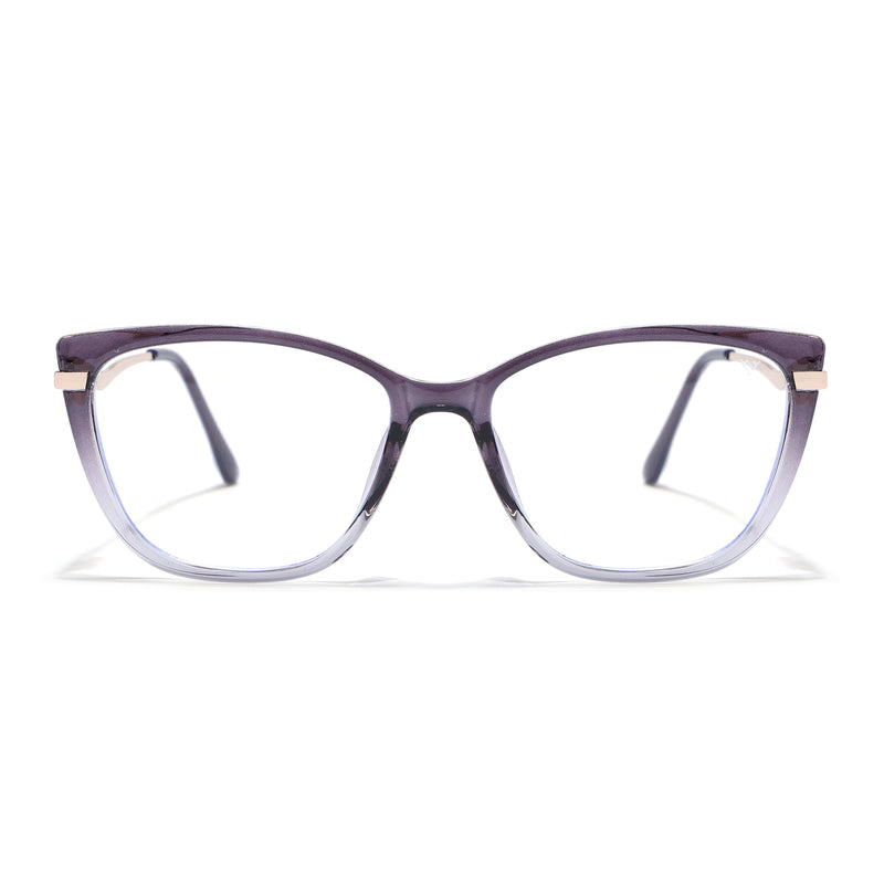 Voyage Glam Purple & Clear Cateye Eyeglasses for Women (26104FMG9165)