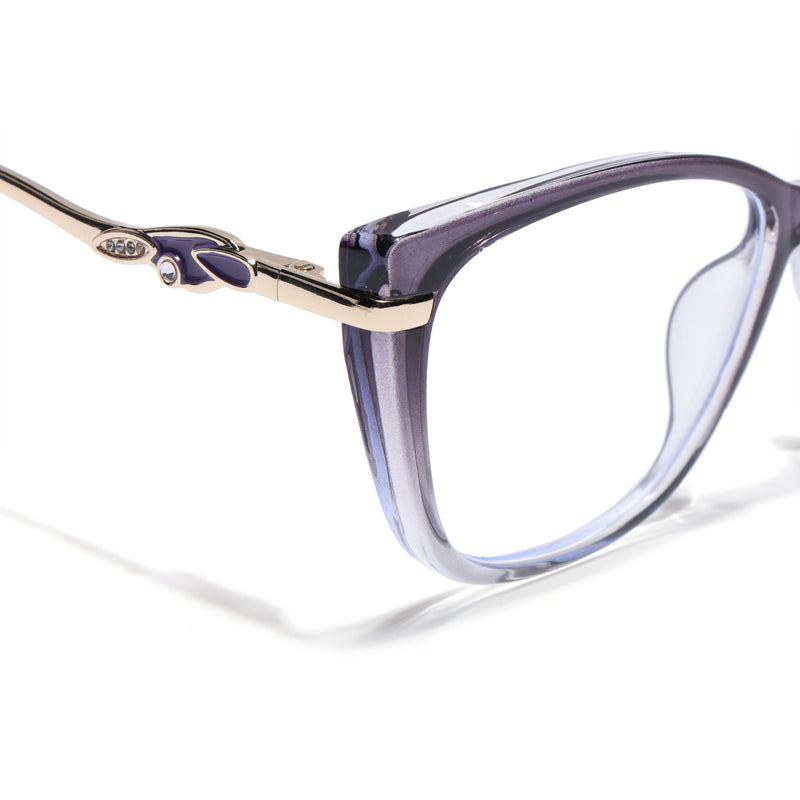 Voyage Glam Purple & Clear Cateye Eyeglasses for Women (26104FMG9165)
