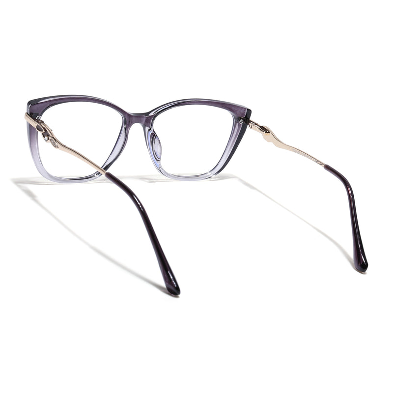 Voyage Glam Purple & Clear Cateye Eyeglasses for Women (26104FMG9165)