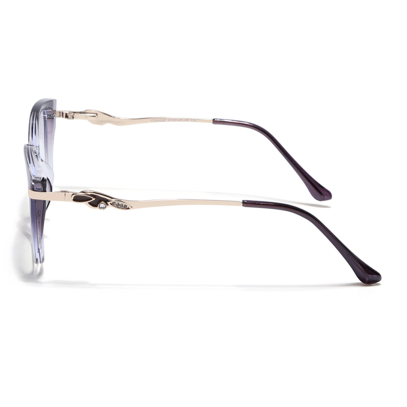 Voyage Glam Purple & Clear Cateye Eyeglasses for Women (26104FMG9165)