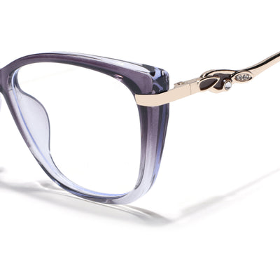 Voyage Glam Purple & Clear Cateye Eyeglasses for Women (26104FMG9165)