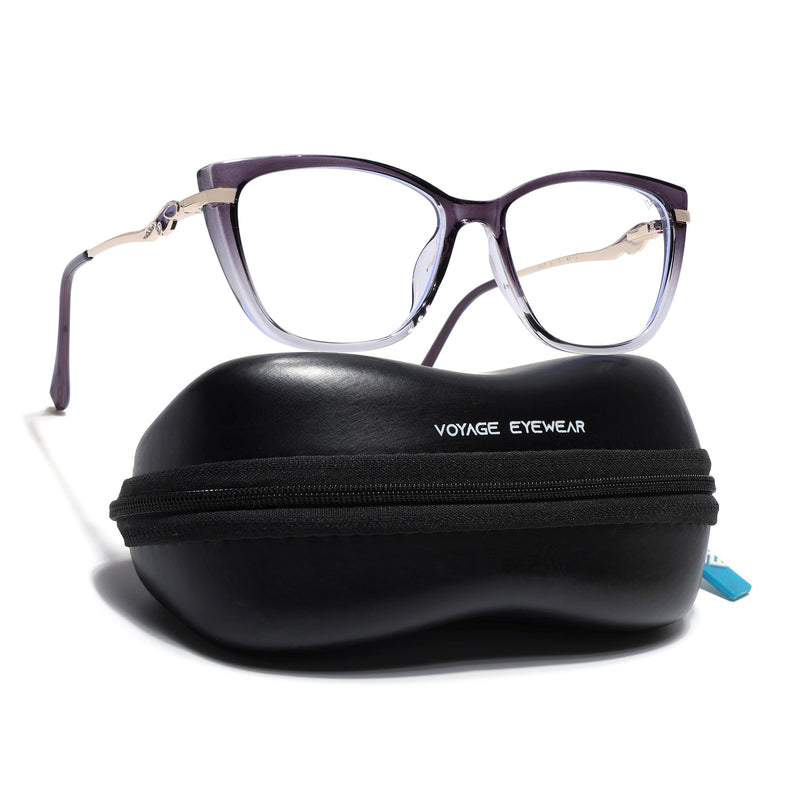 Voyage Glam Purple & Clear Cateye Eyeglasses for Women (26104FMG9165)