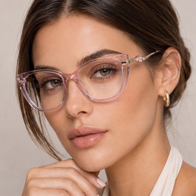 Voyage Glam Pink Cateye Eyeglasses for Women (26104FMG9166)