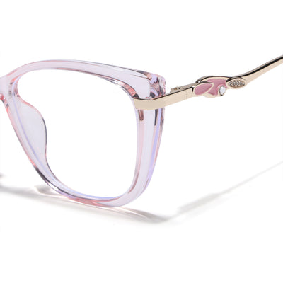 Voyage Glam Pink Cateye Eyeglasses for Women (26104FMG9166)
