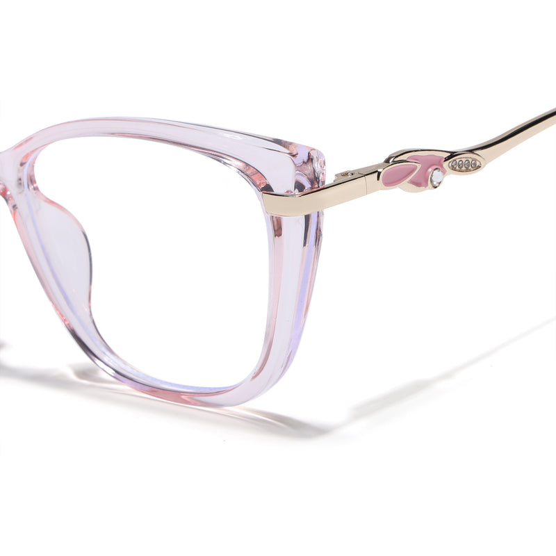 Voyage Glam Pink Cateye Eyeglasses for Women (26104FMG9166)