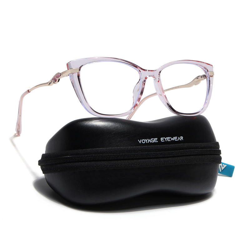 Voyage Glam Pink Cateye Eyeglasses for Women (26104FMG9166)