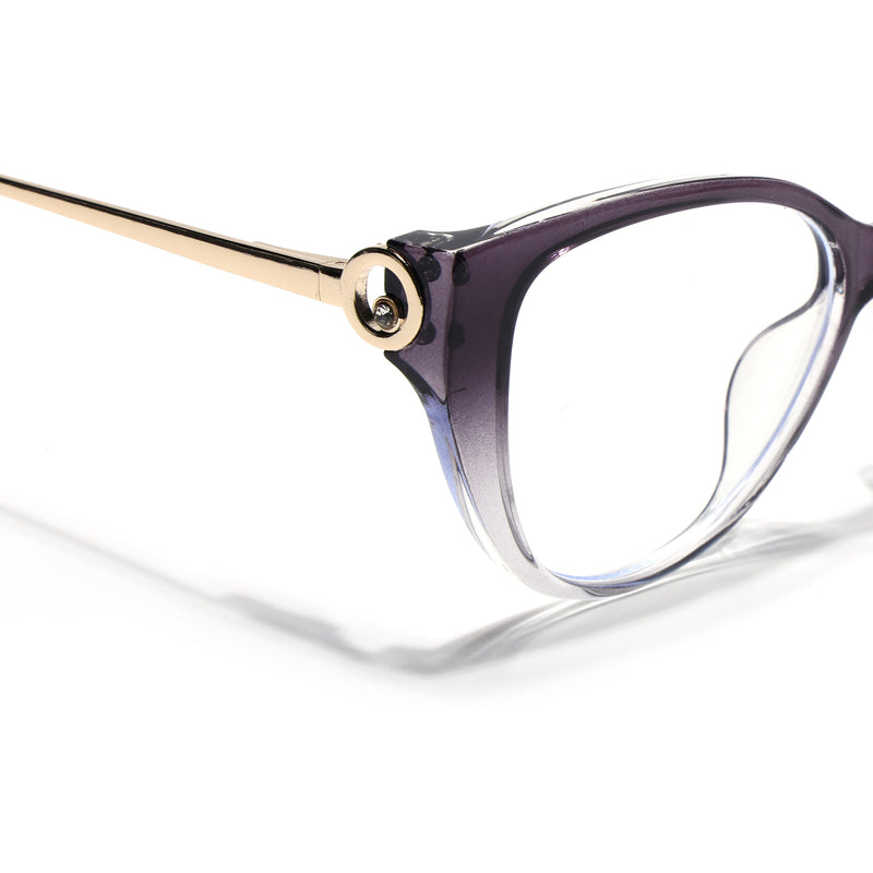 Voyage Purple & Clear Cateye Eyeglasses for Women (26105FMG9181)